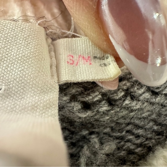 Lush Open Knit Striped Sweater S Soft Cream & Charcoal Coastal Grandma Pullover - Picture 8 of 14